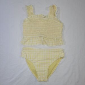 Primark Size 6/7 Years Yellow Gingham Ruffle Bikini Set